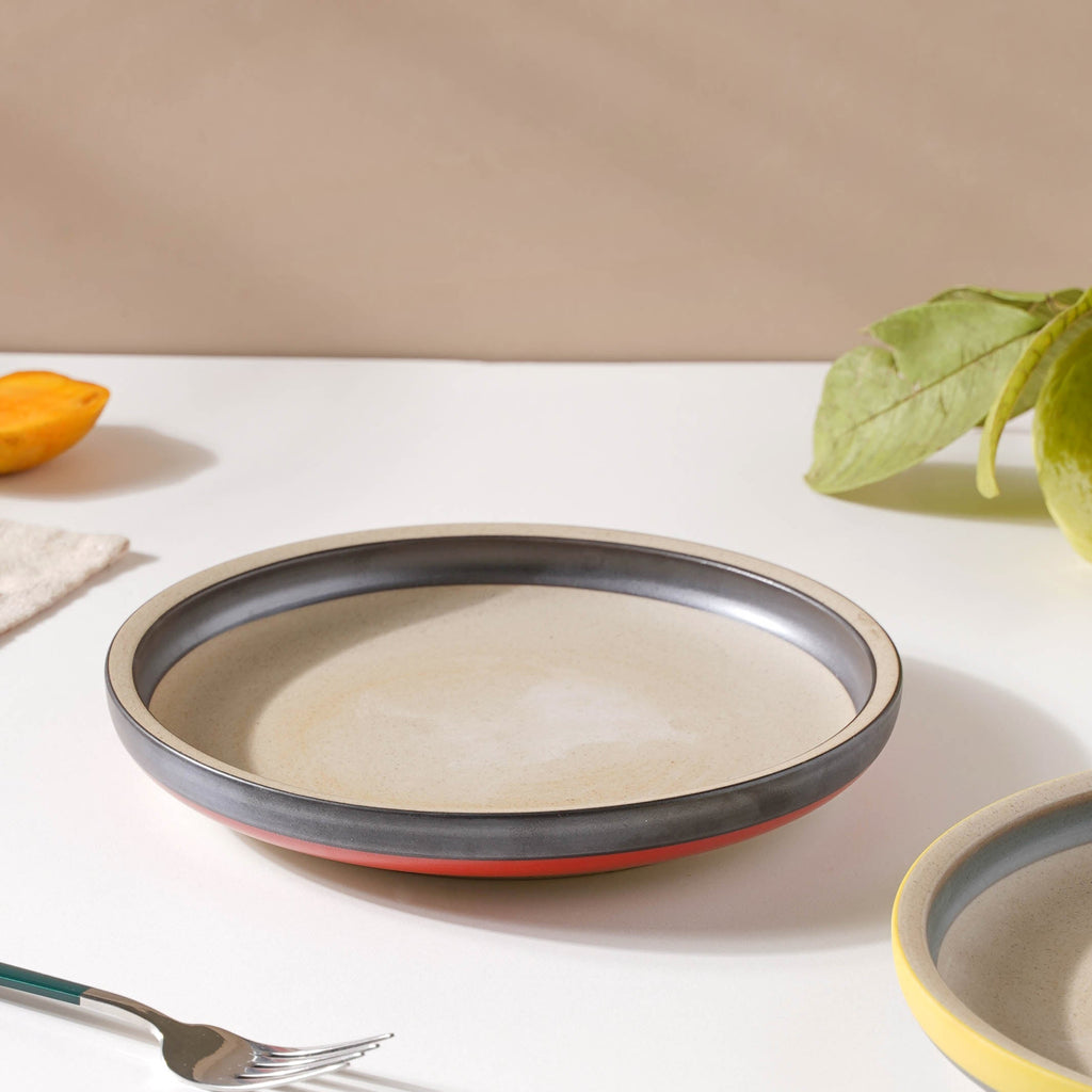 Soboku Red Snack Plate 8 Inch Nestasia