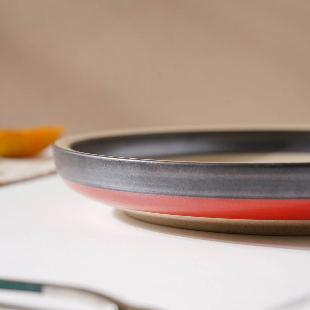Soboku Red Snack Plate 8 Inch Nestasia