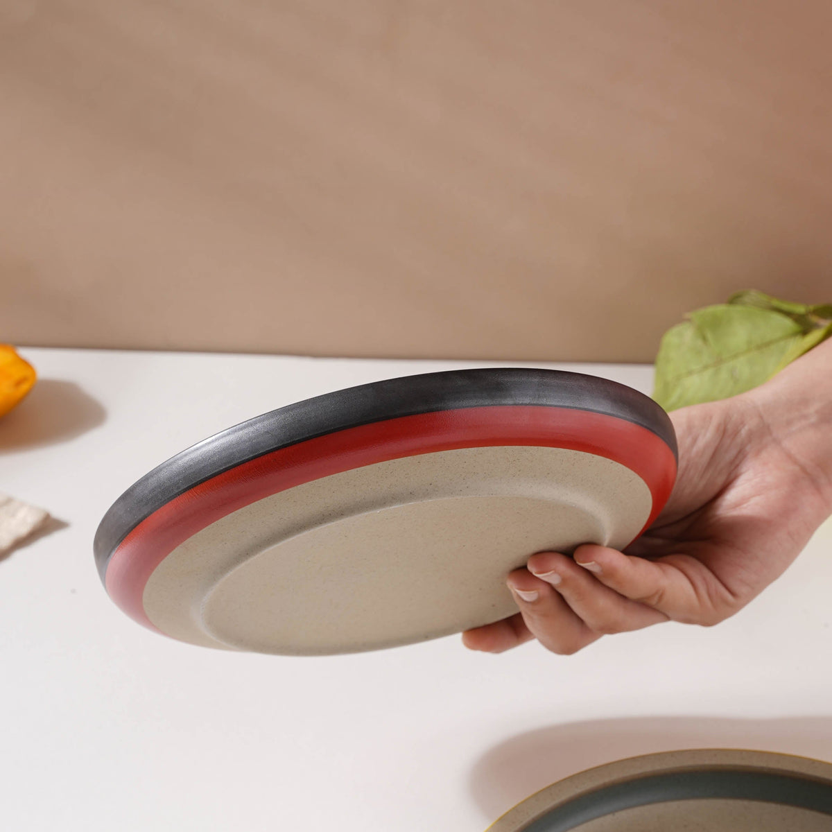 Soboku Red Snack Plate 8 Inch Nestasia