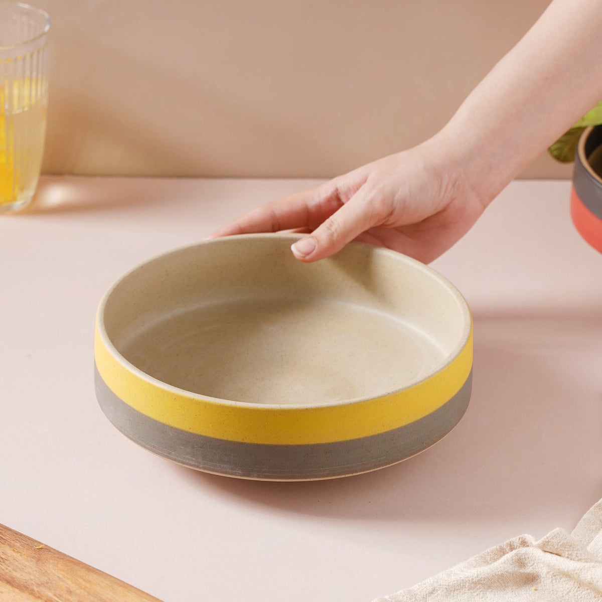Soboku Serving Bowl Yellow 8 Inch 1.1 L Nestasia