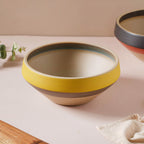 Soboku Grey And Yellow Large Serving Bowl 7.5 Inch 1.3 L Nestasia