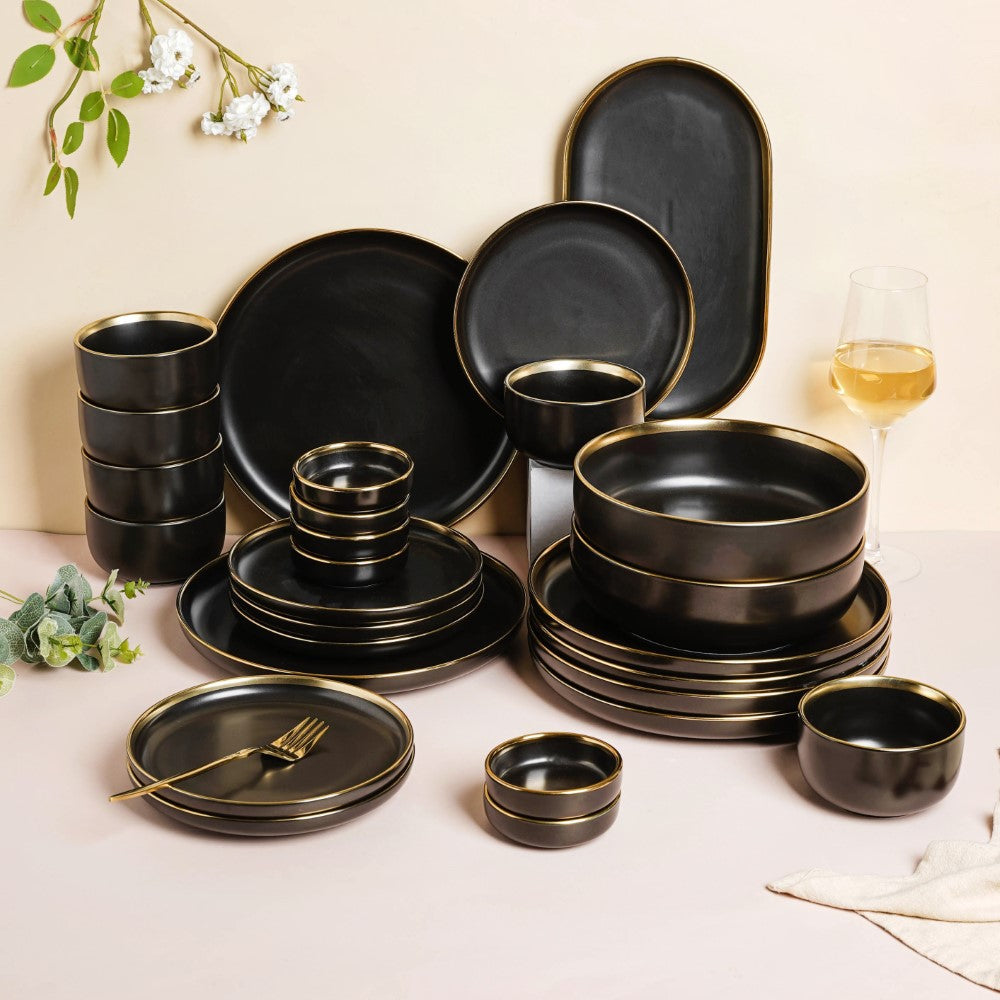 VERA Black 27 Piece Dinner Set For 6 Nestasia