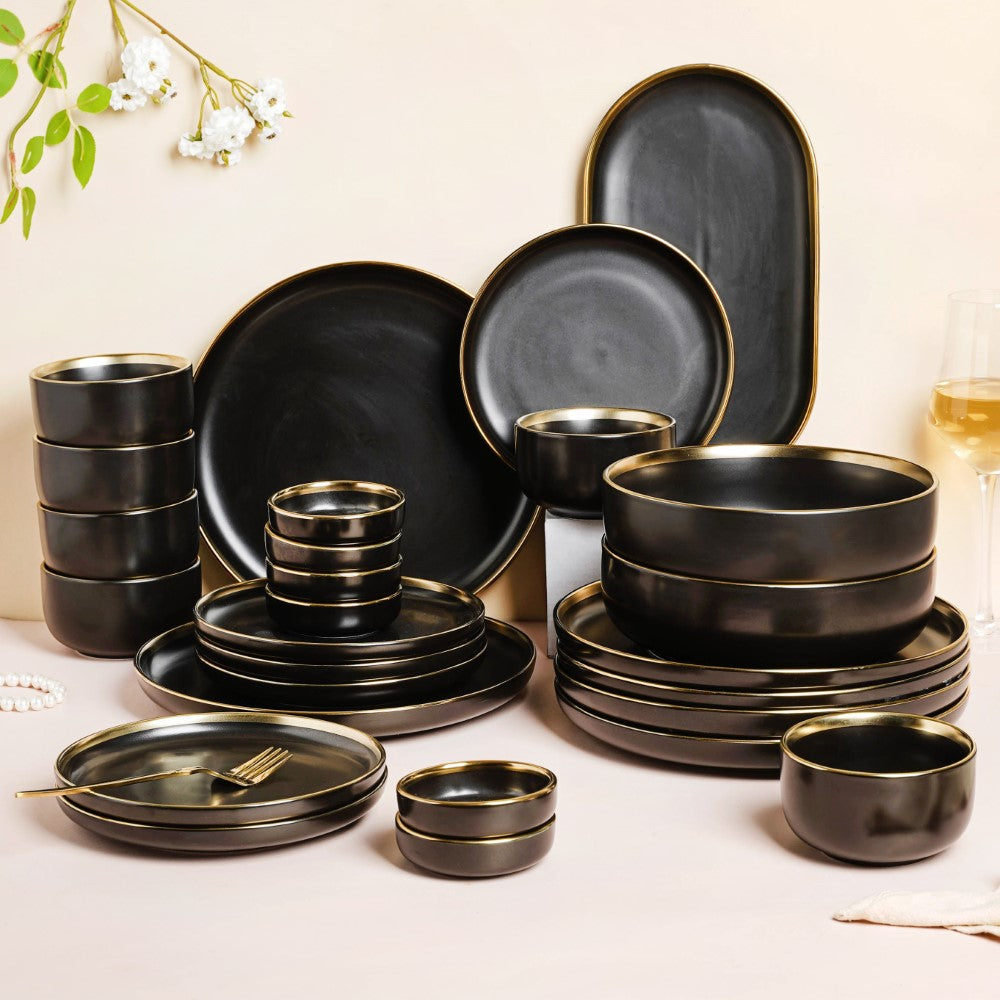 VERA Black 27 Piece Dinner Set For 6 Nestasia