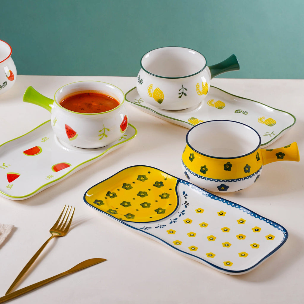 Printed Pot and Plate Set Nestasia