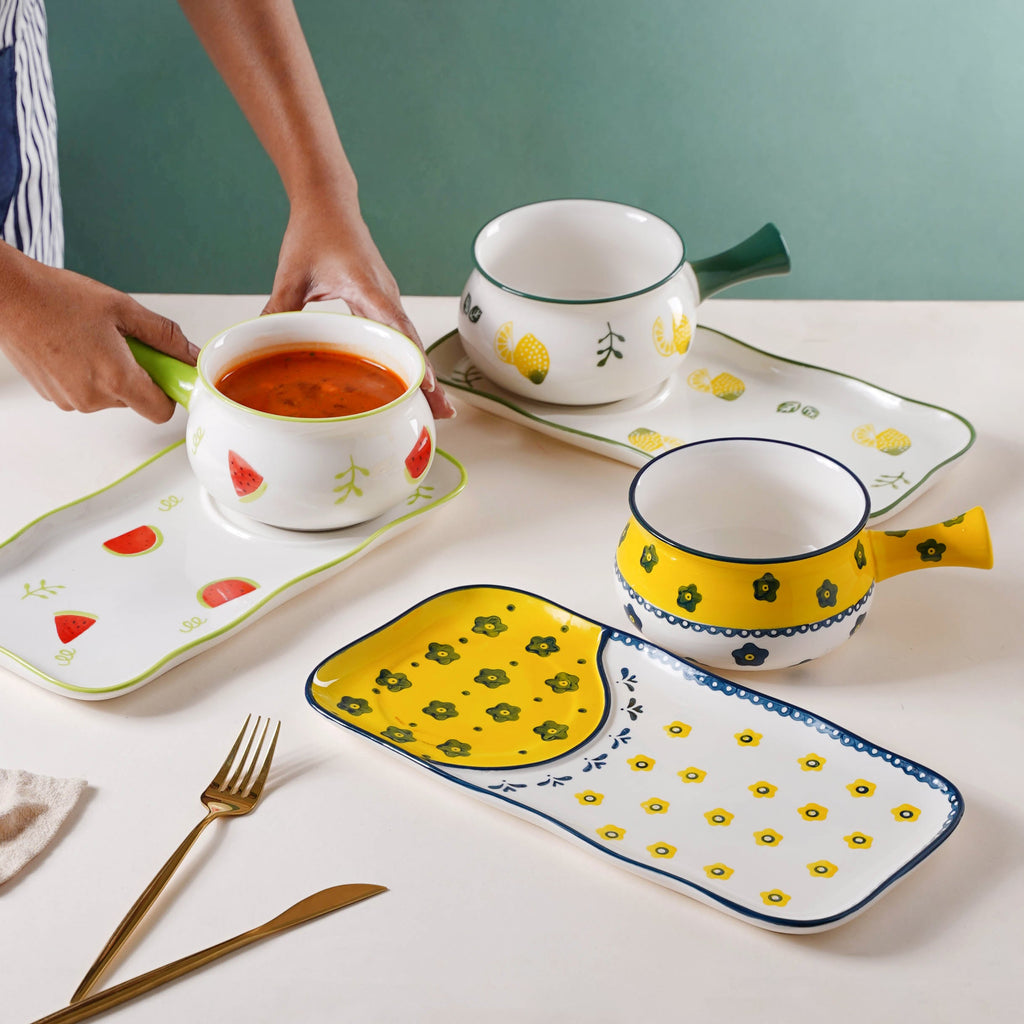 Printed Pot and Plate Set Nestasia