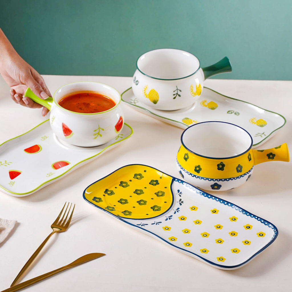 Printed Pot and Plate Set Nestasia