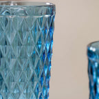Blue Embossed Drinkware Set of 4 Nestasia