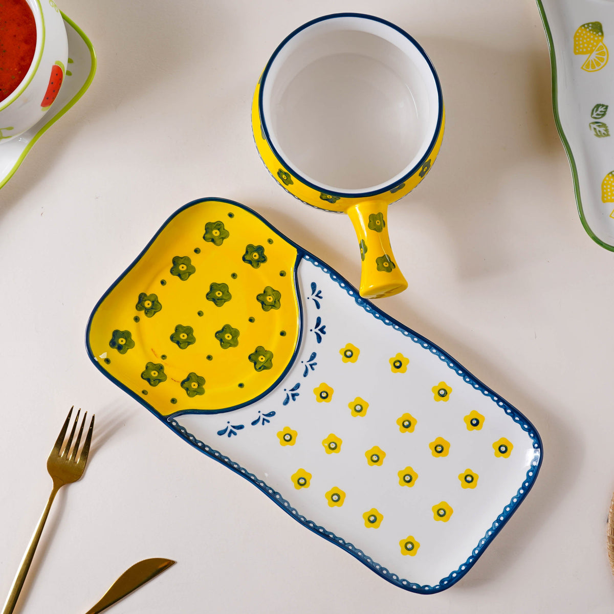 Printed Pot and Plate Set Nestasia