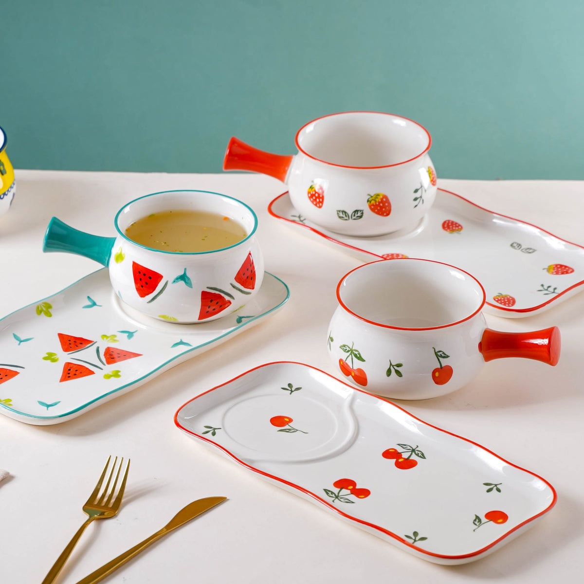 Fruit Print Pot and Plate Set Nestasia