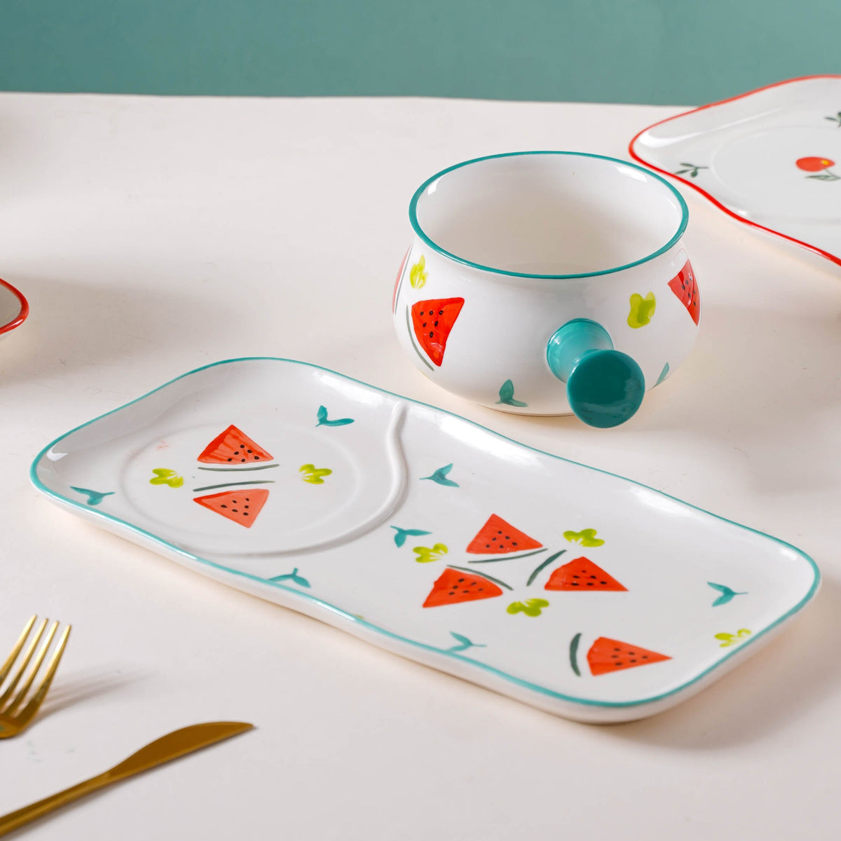 Fruit Print Pot and Plate Set Nestasia