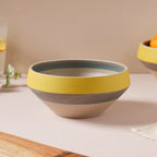Soboku Grey And Yellow Small Serving Bowl 6.5 Inch 1 L Nestasia