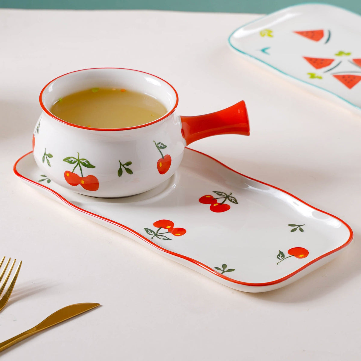 Fruit Print Pot and Plate Set Nestasia