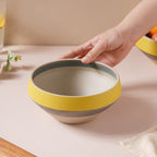 Soboku Grey And Yellow Small Serving Bowl 6.5 Inch 1 L Nestasia