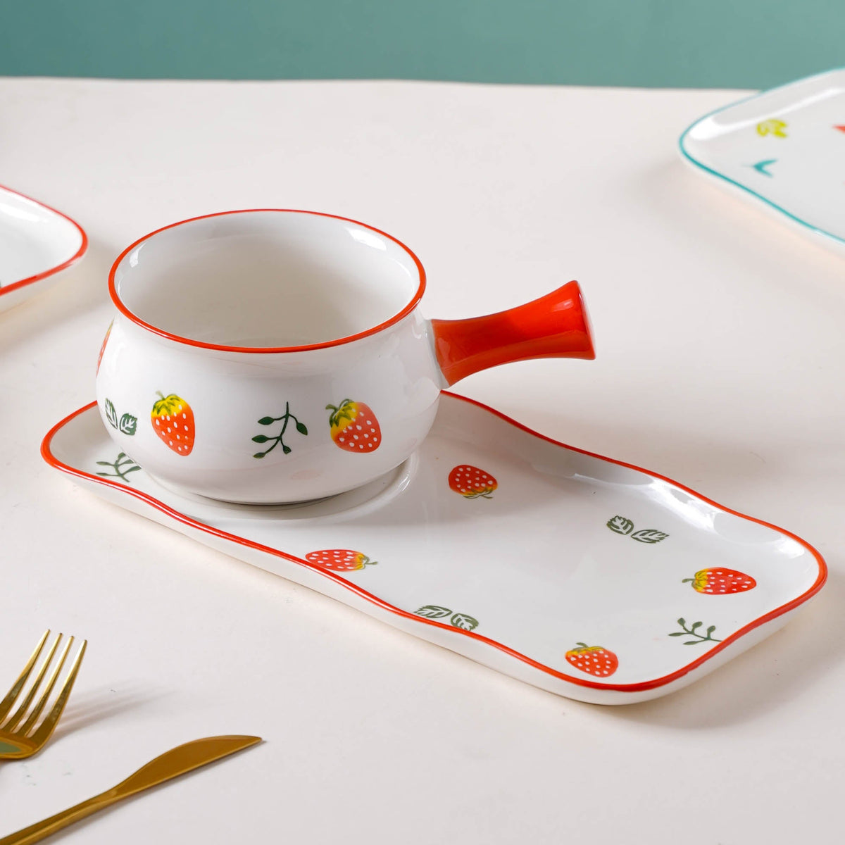 Fruit Print Pot and Plate Set Nestasia