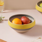 Soboku Grey And Yellow Small Serving Bowl 6.5 Inch 1 L Nestasia