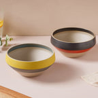 Soboku Grey And Yellow Small Serving Bowl 6.5 Inch 1 L Nestasia