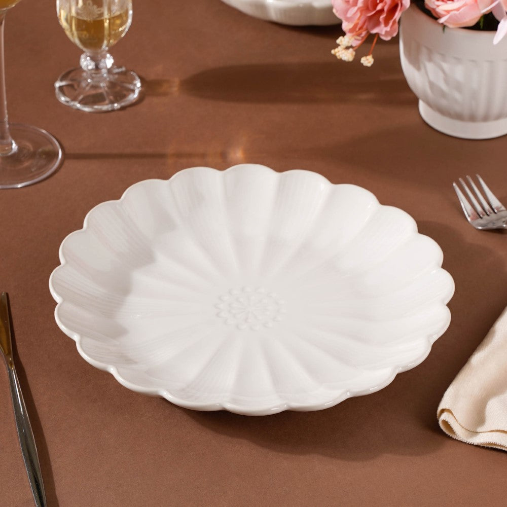 Ocean Ceramic Dinner Plate White 10 Inch Nestasia