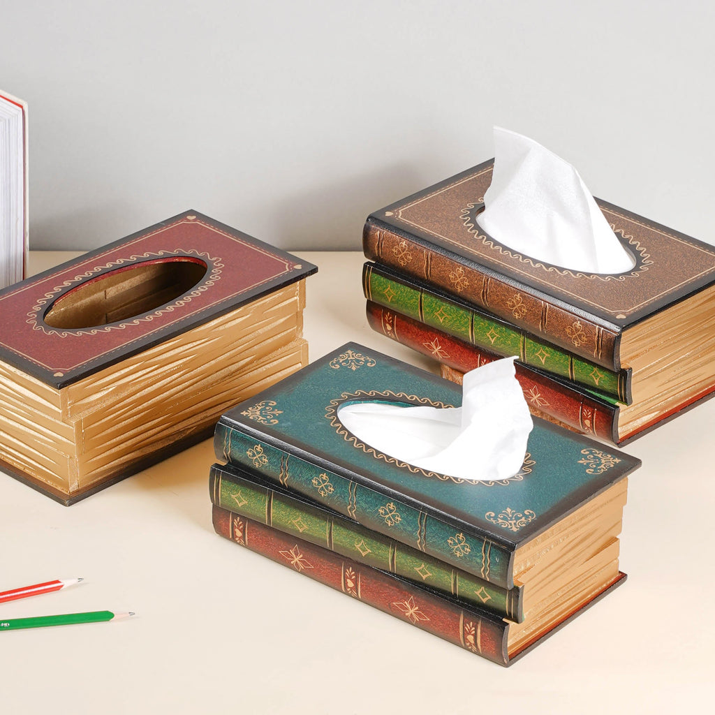 Stacked Books Tissue Box Nestasia