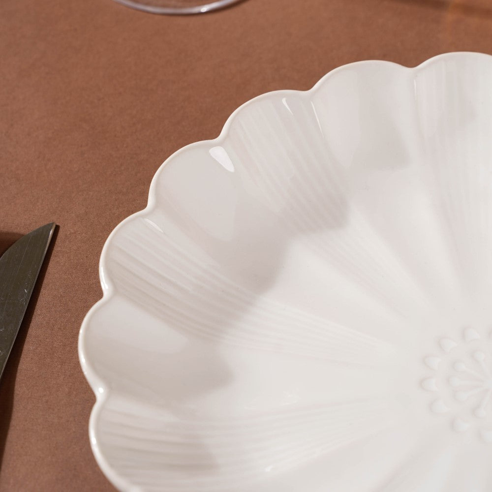 Ocean Ceramic Dinner Plate White 10 Inch Nestasia