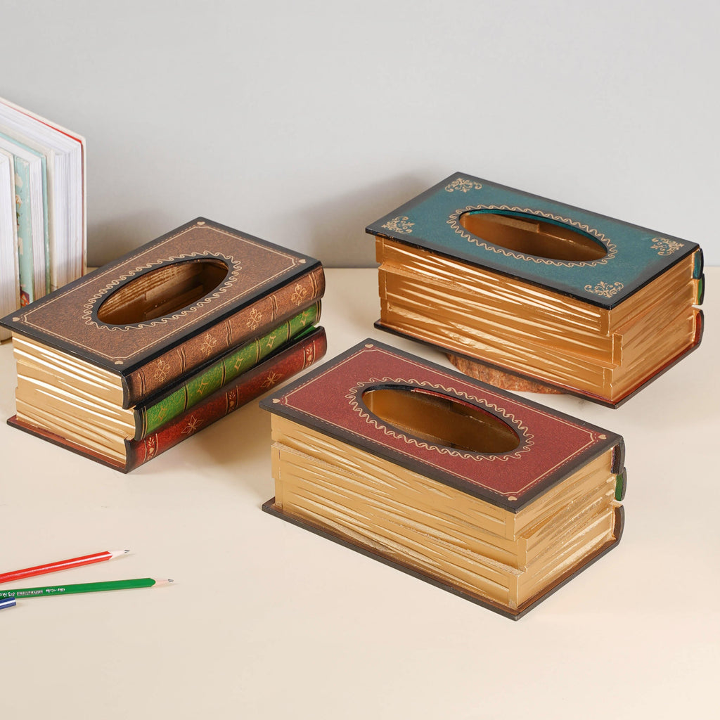 Stacked Books Tissue Box Nestasia