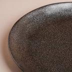 Earthen Stoneware Snack Plate Matte Black 8.5 Inch Nestasia