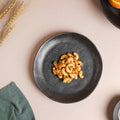 Earthen Stoneware Snack Plate Matte Black 8.5 Inch Nestasia