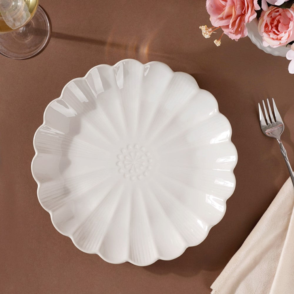 Ocean Ceramic Dinner Plate White 10 Inch Nestasia