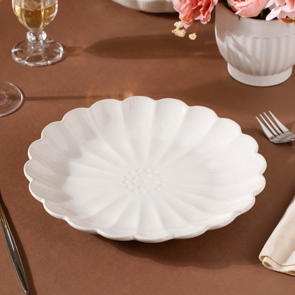 Ocean Ceramic Dinner Plate White 10 Inch Nestasia