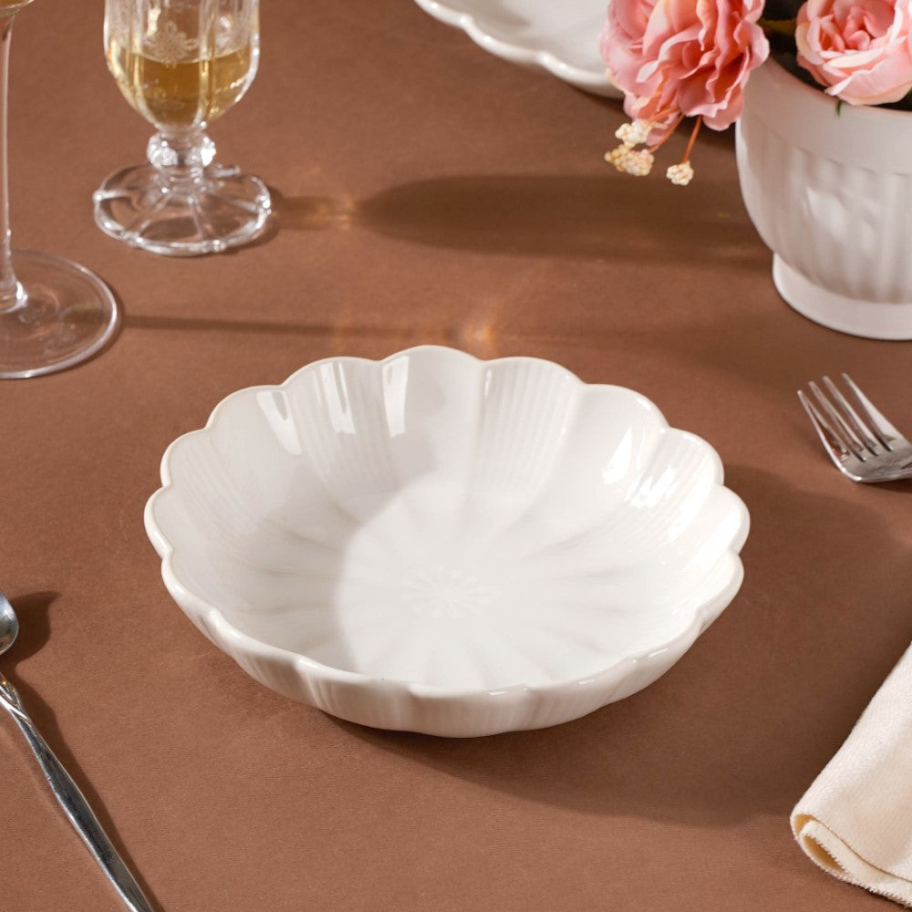 Ocean Ceramic Salad Plate White 7 Inch Nestasia