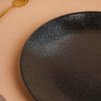 Onyx Finish Stoneware Dinner Plate Black 9.8 Inch Nestasia