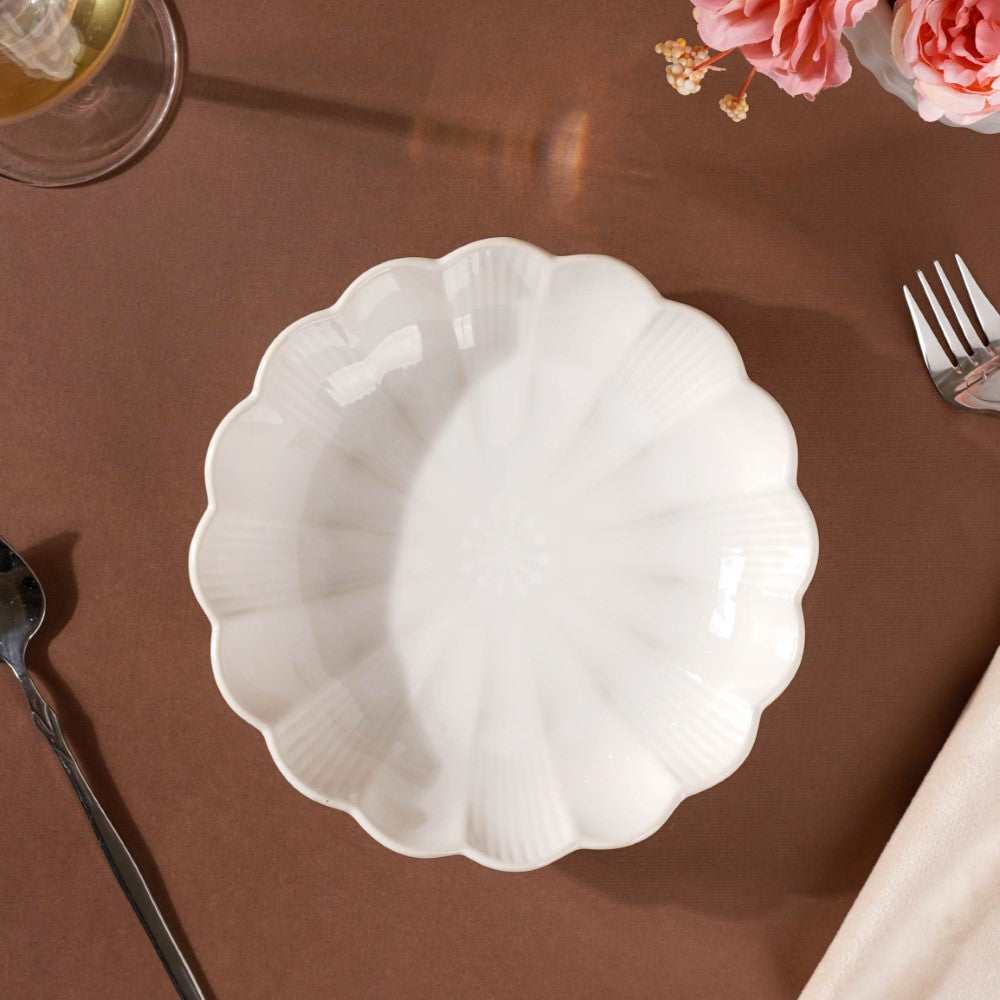 Ocean Ceramic Salad Plate White 7 Inch Nestasia
