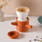 Pour Over Coffee Pot Set Orange 400 ml Nestasia