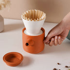 Pour Over Coffee Pot Set Orange 400 ml Nestasia