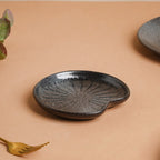 Onyx Finish Stoneware Dessert Plate Black Nestasia