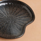 Onyx Finish Stoneware Dessert Plate Black Nestasia