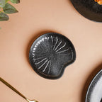 Onyx Finish Stoneware Dessert Plate Black Nestasia