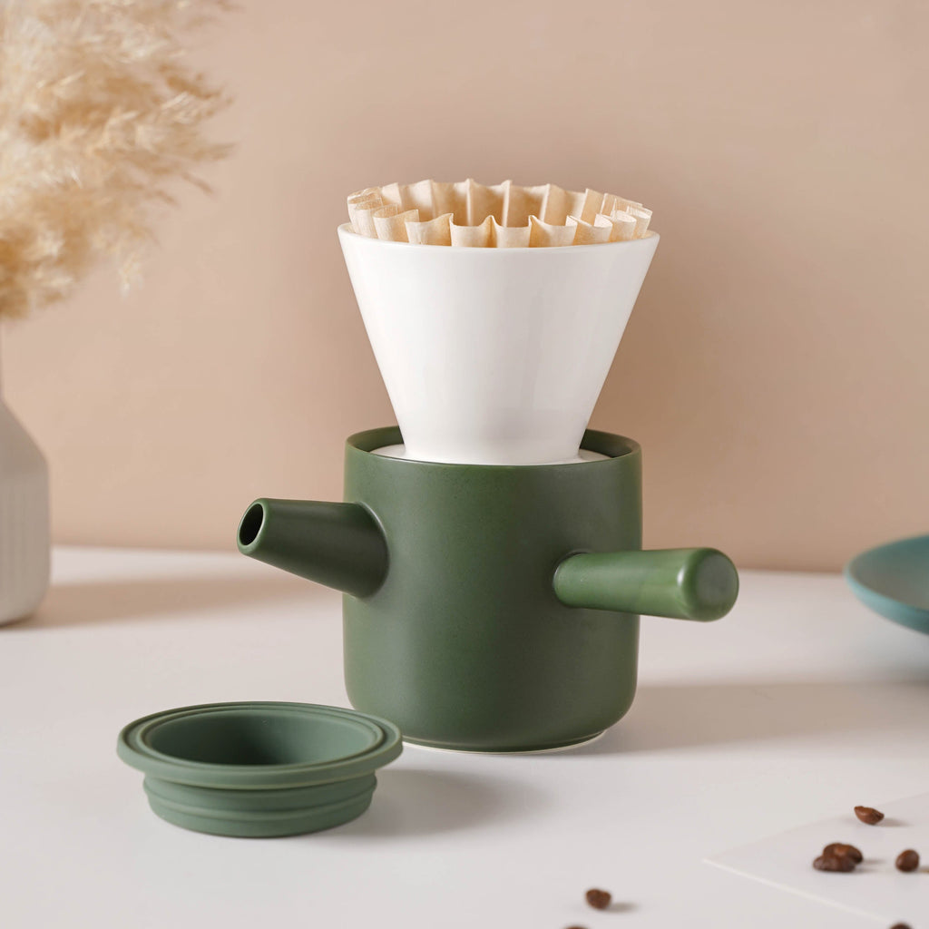 Pour Over Coffee Pot Set Green 400 ml Nestasia