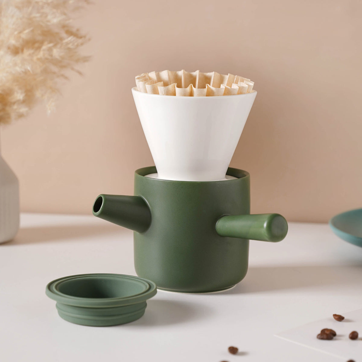 Pour Over Coffee Pot Set Green 400 ml Nestasia