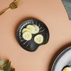 Onyx Finish Stoneware Dessert Plate Black Nestasia