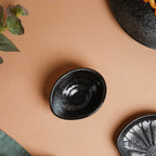 Onyx Finish Stoneware Dip Bowl Charcoal Black 50ml Nestasia