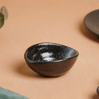 Onyx Finish Stoneware Dip Bowl Charcoal Black 50ml Nestasia