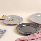 Ceramic Clay Snack Plate Black 8 Inch Nestasia
