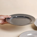 Ceramic Clay Snack Plate Black 8 Inch Nestasia