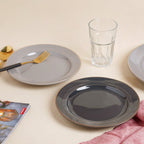 Ceramic Clay Snack Plate Black 8 Inch Nestasia