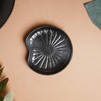 Onyx Finish Stoneware Dessert Plate Black Nestasia