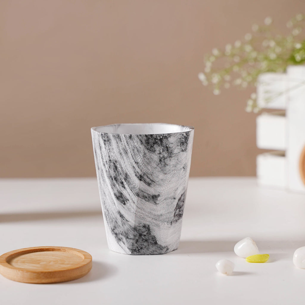 Carrara Charcoal Planter With Coaster Nestasia