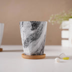 Carrara Charcoal Planter With Coaster Nestasia
