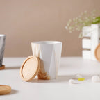 Carrara Brown Planter With Coaster Nestasia