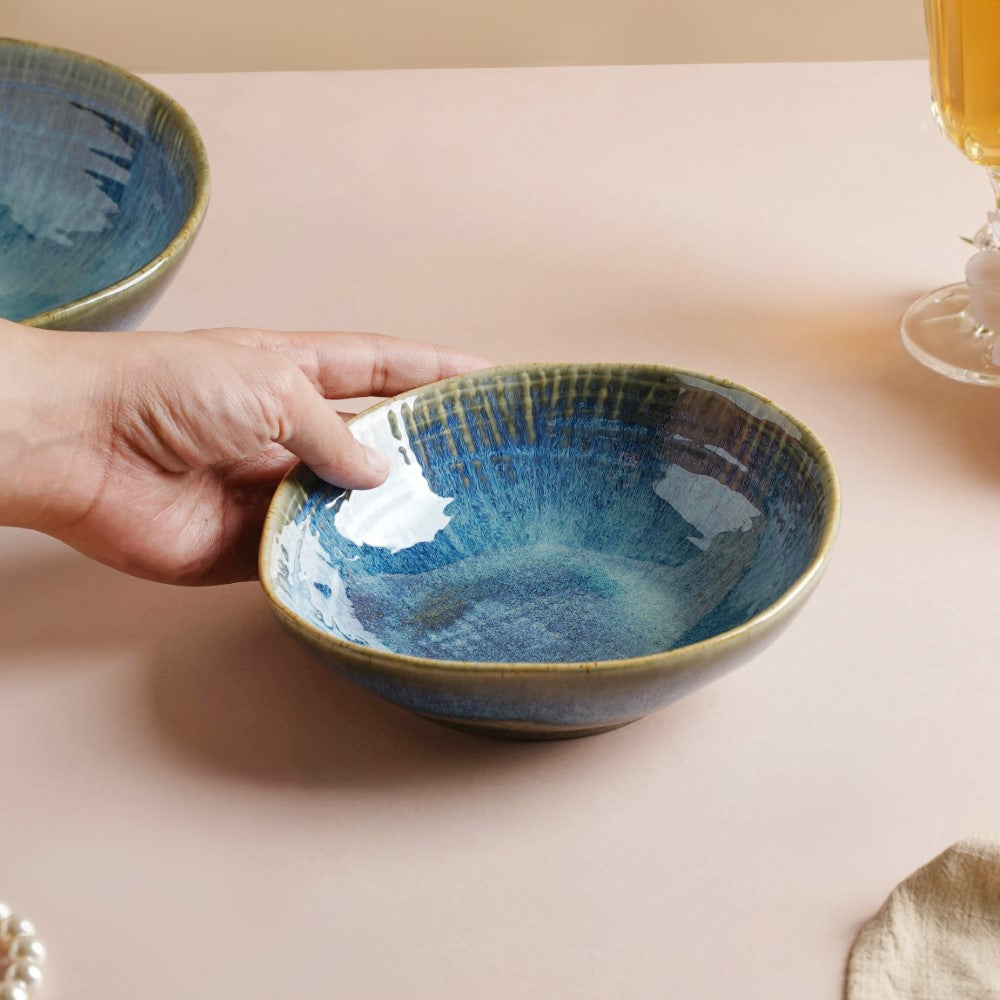 Boracay Organic Shaped Snack Bowl Blue 300 ml