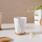 Carrara Elegant Brown Planter With Coaster Nestasia